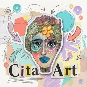 Colorful Abstract Quirky Face Brooch